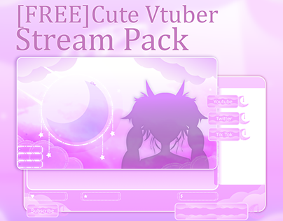 [FREE] Celestial Vtuber Overlay Animated Pack - 2 Ver