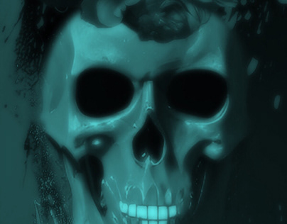 gothic, skull, illustration, horror