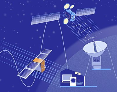 Infographics for telegram channel about satellites