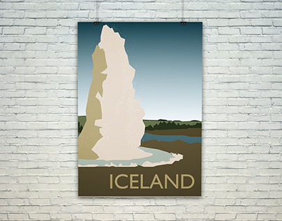 Iceland - Vintage-Inspired Travel Poster