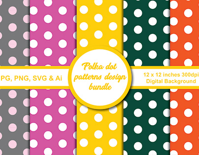 Polka dot patterns design bundle