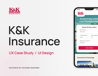 Project thumbnail - K&K Insurance Re-Design / UX Case Study & UI Design