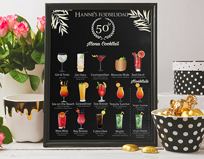 Cocktail Card for 50th birthday annyversary