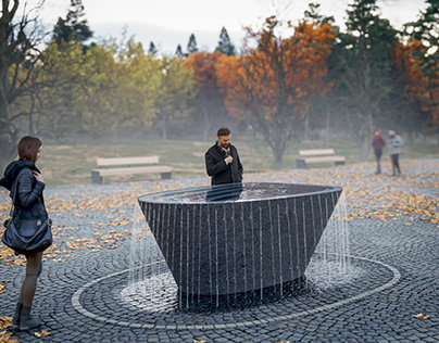 Fountain revitalization of the square. NEČERADEC.