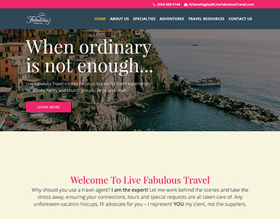 Live Fabulous Travel Agency Weebly Website