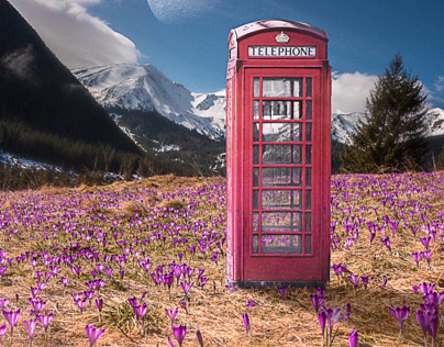 How to add a phone booth into mountains
