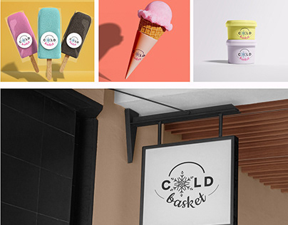 cold basket ice cream logo design