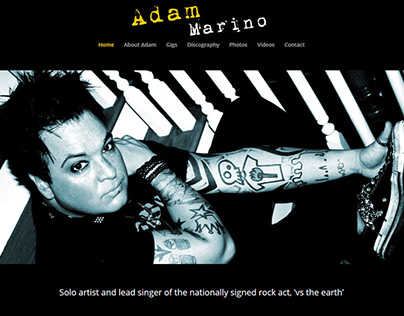 Website for solo artist and lead singer Adam Marino