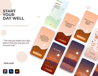 start your day well for a better life App UI/UX design