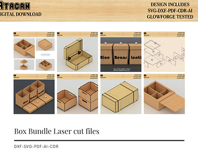 Multipurpose boxes / Glowforge Box files / Box SVG