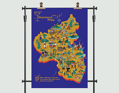 Rheinland-Pfalz Map Illustration