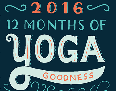 2016 Hand Lettered Yoga Calendar