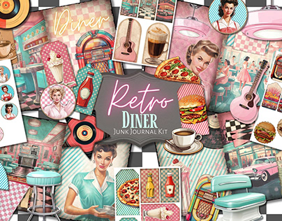 Retro Diner Junk Journal Kit