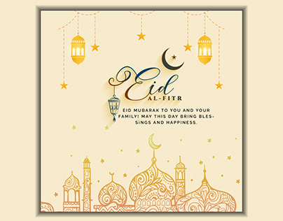 vector Eid al-fitr social media post template design.