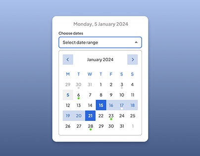 Daily Ui Challenge #6 - Design a calendar