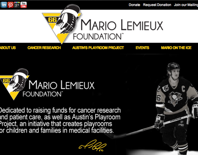 Website and Logo design for Mario Lemieux Foundation