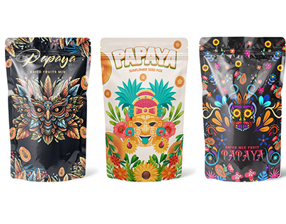 Pouch packaging design for dried fruits