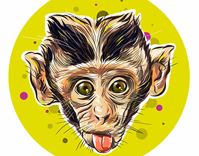 Rude monkey showing tongue