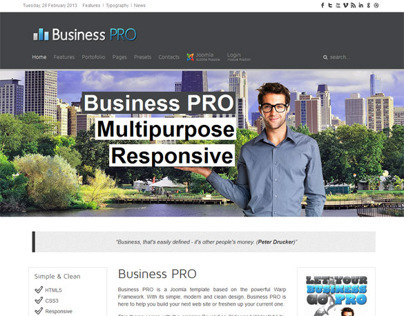 Business Pro, Premium Joomla Clean Responsive Template