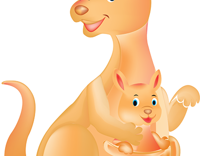 Mommy Kangaroo with Baby Kangaroo