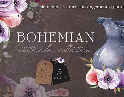 Bohemian. Watercolor collection