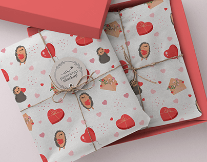 Beautiful packaging for Valentine's Day. Pattern