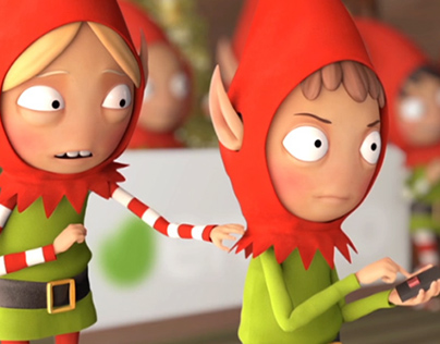 Happy Elves Holiday Card - 3D Short
