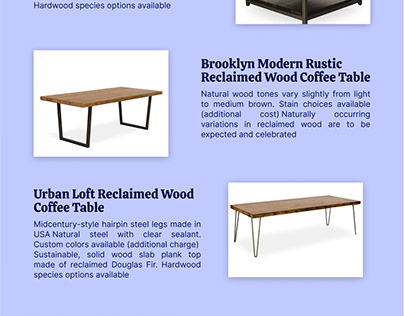 Reclaimed Wood Coffee Tables - Urban Wood Goods