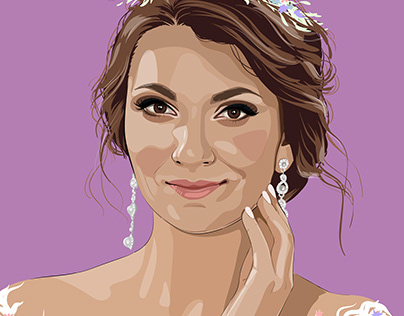 Vector portrait for bride.