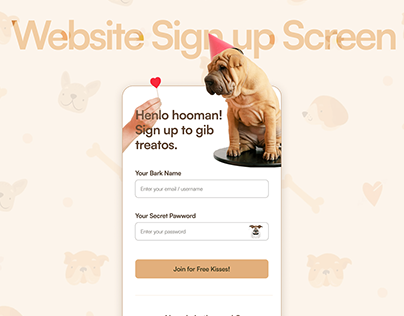 A Woof-tastic Login/ Signup Screen - Daily UI Challenge