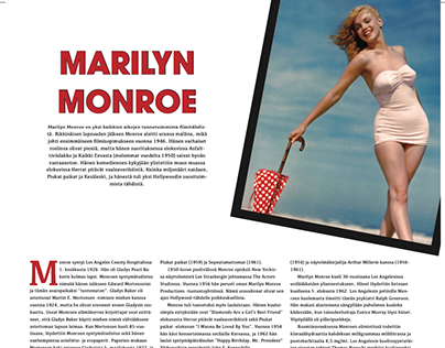 Marilyn Monroe lehti taitto
