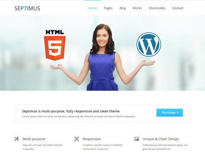 Septimus, WordPress Retina Portfolio Theme