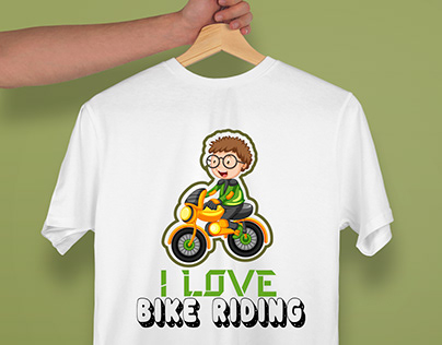 T shirt design (cartoon bike riding)