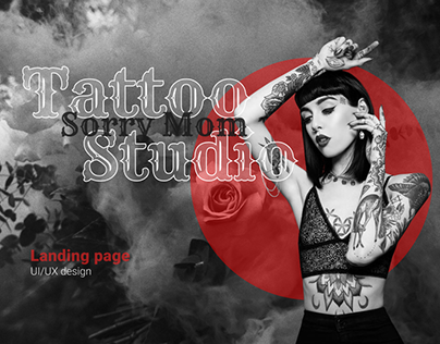 Landing page design concept for a tattoo artist