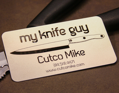 Knife Inspired Stainless Steel Business Card