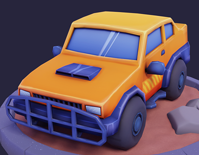 Stylized Hand-painted 3d Car Model