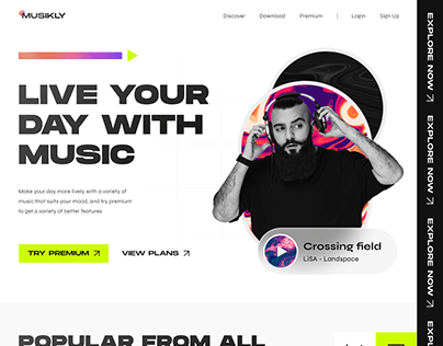 Musikly - Music Streaming Service Landing Page Websit