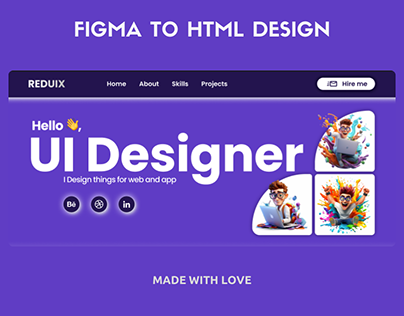 REDUIX PORTFOLIO | FIGMA TO HTML DESIGN