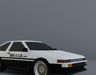 toyota corolla AE 86 lowpoly 3D asset