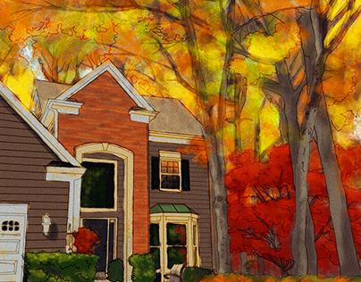 Digital Art: Watercolor Homes
