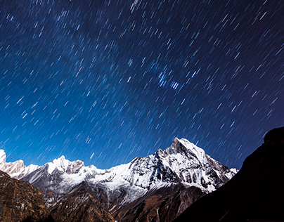 Milky Way Over The Annapurna Base Camp