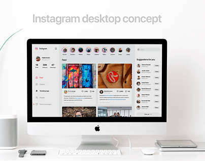 UI/UX concept of instagram for desktop