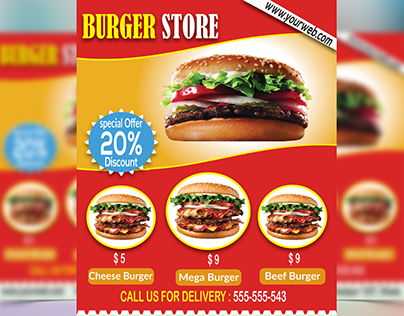 Burger discount offer flyer