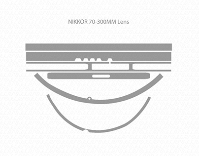 NIKKOR 70-300MM Lens Skin Template Vector 2017