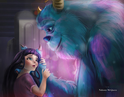 Monsters inc - Boo and Sulley Fanart