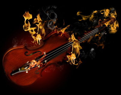 Burning violin