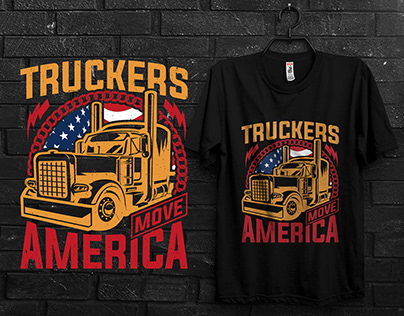 Truckers move America truck driver t shirt design