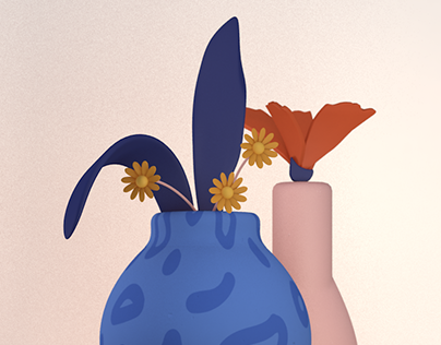 3D flowers and vases