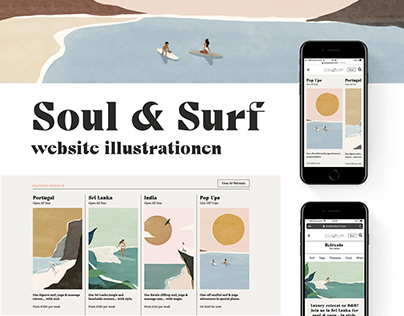 Soul & Surf - website illustrations