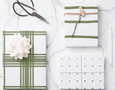 Farmhouse Green Christmas Wrapping Paper Sheets